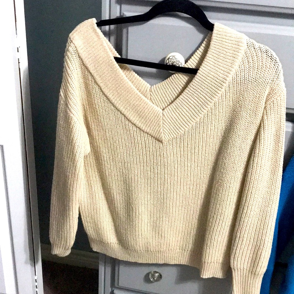 Only- off the shoulder sweater. Worn once. Purchased from silver icing.